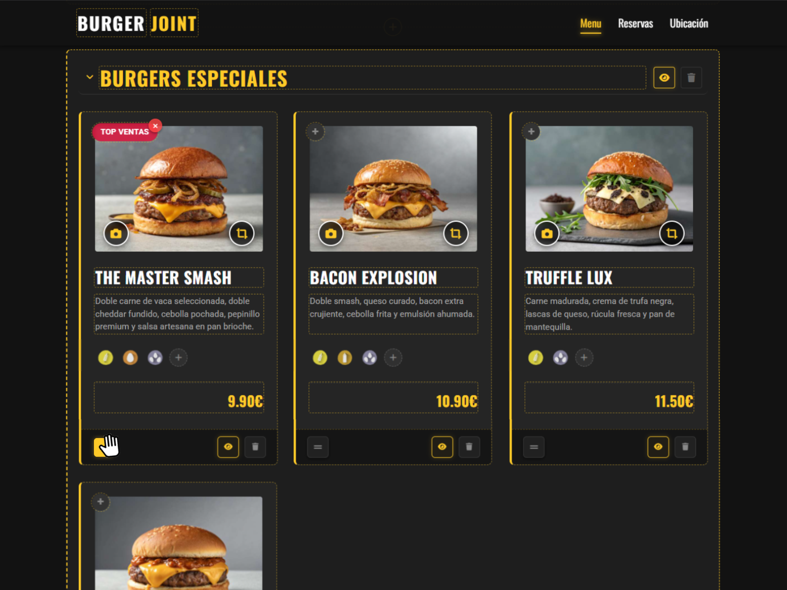 Escena 3: Menú Optimizado